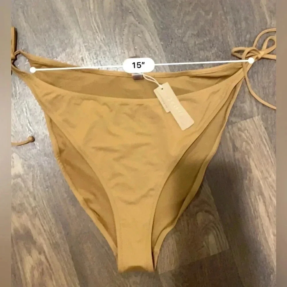 SKIMS Swim SKIMS Swim DIPPED TIE BOTTOM Almond Size 4X. New with Tags
